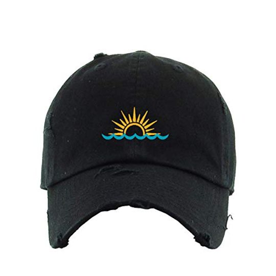 Sunset Vintage Baseball Cap Embroidered Adjustable Distressed Dad Hat