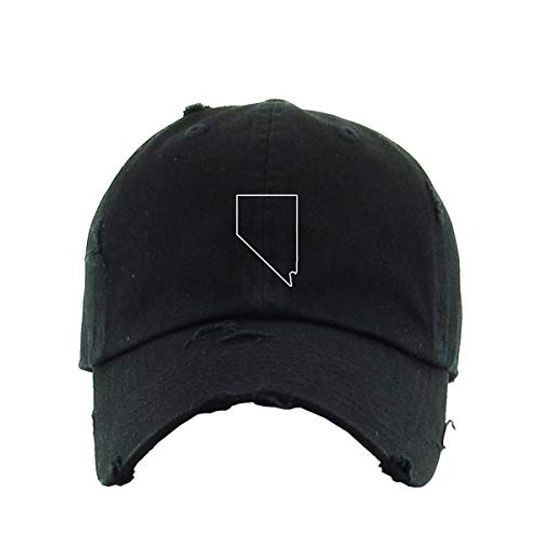 Nevada Map Vintage Baseball Cap Embroidered Adjustable Distressed Dad Hat