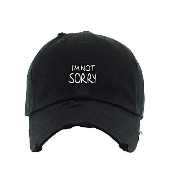I'm Not Sorry Vintage Baseball Cap Embroidered Adjustable Distressed Dad Hat