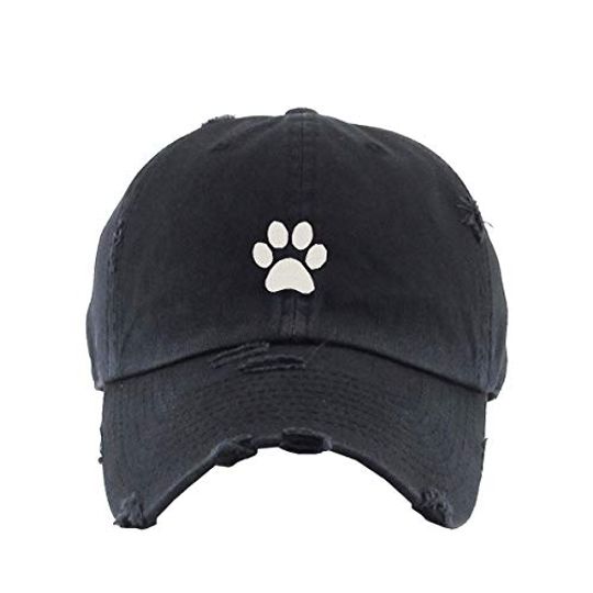 Paw Vintage Baseball Cap Embroidered Adjustable Distressed Dad Hat
