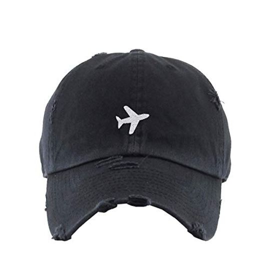 Airplane Vintage Baseball Cap Embroidered Adjustable Distressed Dad Hat