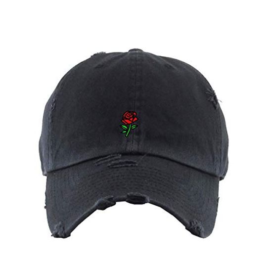Rose Vintage Baseball Cap Embroidered Adjustable Distressed Dad Hat