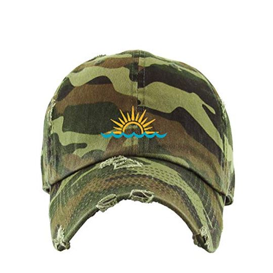 Sunset Vintage Baseball Cap Embroidered Adjustable Distressed Dad Hat
