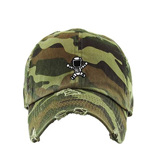 Astronaut Vintage Baseball Cap Embroidered Adjustable Distressed Dad Hat