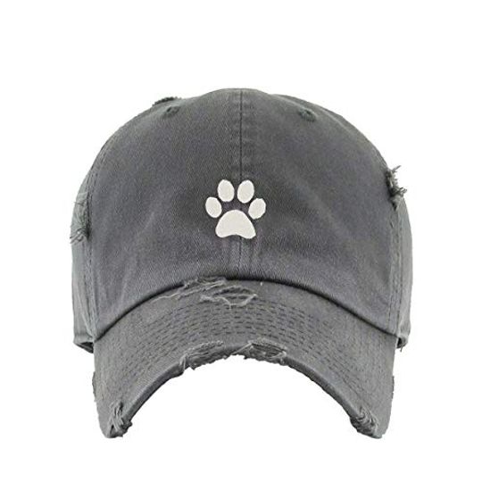 Paw Vintage Baseball Cap Embroidered Adjustable Distressed Dad Hat