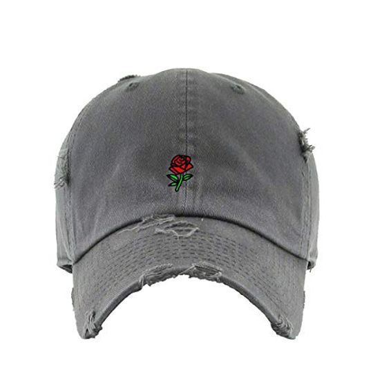 Rose Vintage Baseball Cap Embroidered Adjustable Distressed Dad Hat