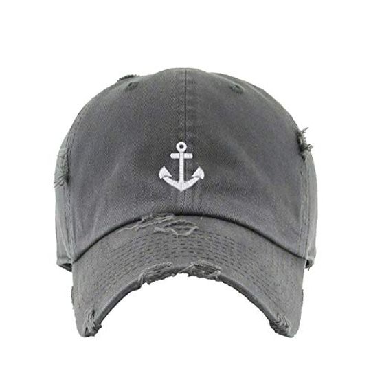 Anchor Vintage Baseball Cap Embroidered Adjustable Distressed Dad Hat