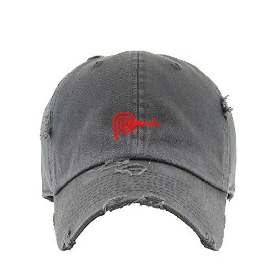 Peru Vintage Baseball Cap Embroidered Adjustable Distressed Dad Hat