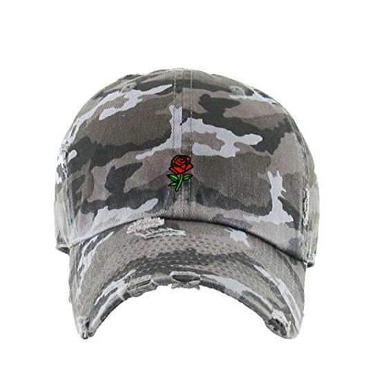 Rose Vintage Baseball Cap Embroidered Adjustable Distressed Dad Hat
