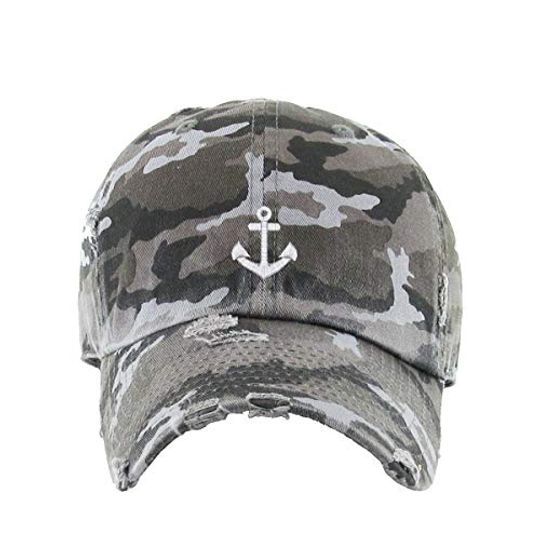 Anchor Vintage Baseball Cap Embroidered Adjustable Distressed Dad Hat