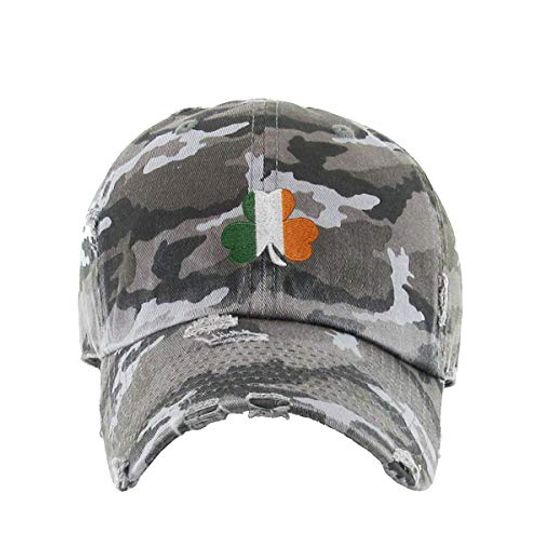 Irish Shamrock Vintage Baseball Cap Embroidered Adjustable Distressed Dad Hat