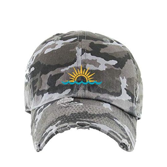 Sunset Vintage Baseball Cap Embroidered Adjustable Distressed Dad Hat