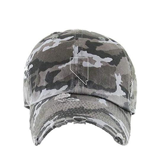 Nevada Map Vintage Baseball Cap Embroidered Adjustable Distressed Dad Hat