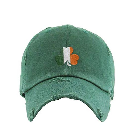 Irish Shamrock Vintage Baseball Cap Embroidered Adjustable Distressed Dad Hat