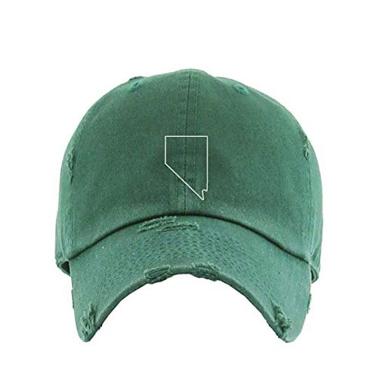 Nevada Map Vintage Baseball Cap Embroidered Adjustable Distressed Dad Hat