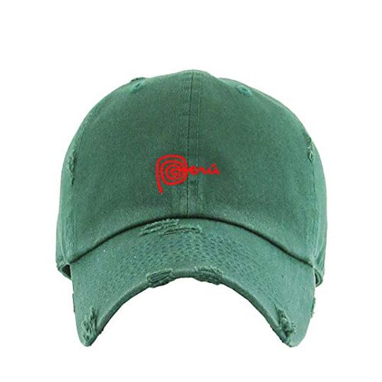 Peru Vintage Baseball Cap Embroidered Adjustable Distressed Dad Hat