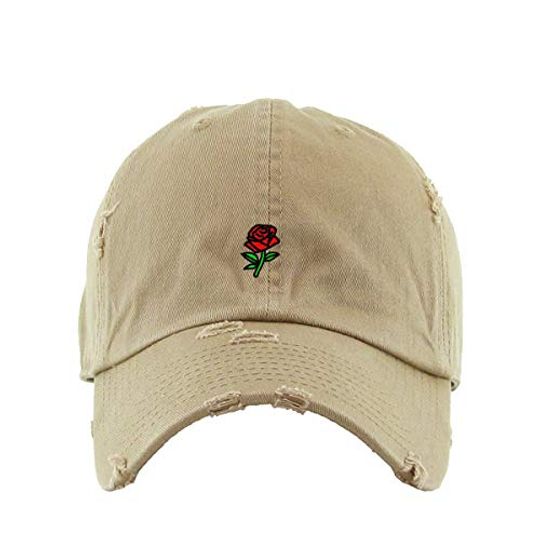 Rose Vintage Baseball Cap Embroidered Adjustable Distressed Dad Hat