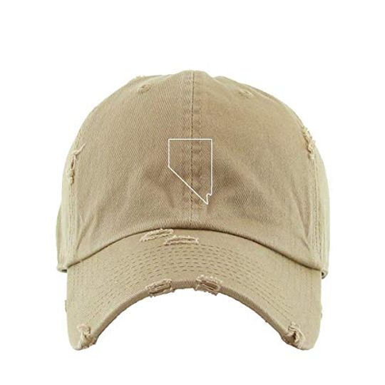 Nevada Map Vintage Baseball Cap Embroidered Adjustable Distressed Dad Hat