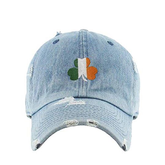 Irish Shamrock Vintage Baseball Cap Embroidered Adjustable Distressed Dad Hat