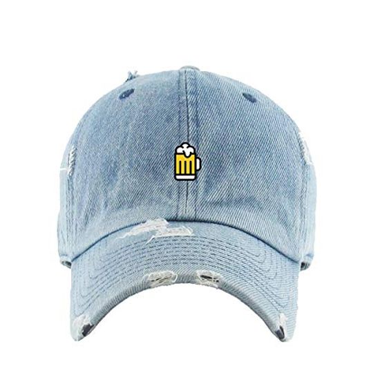 Beer Vintage Baseball Cap Embroidered Adjustable Distressed Dad Hat