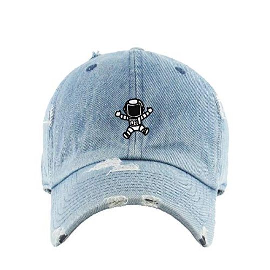 Astronaut Vintage Baseball Cap Embroidered Adjustable Distressed Dad Hat