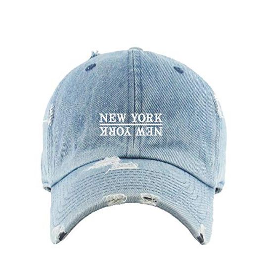 New York Vintage Baseball Cap Embroidered Adjustable Distressed Dad Hat