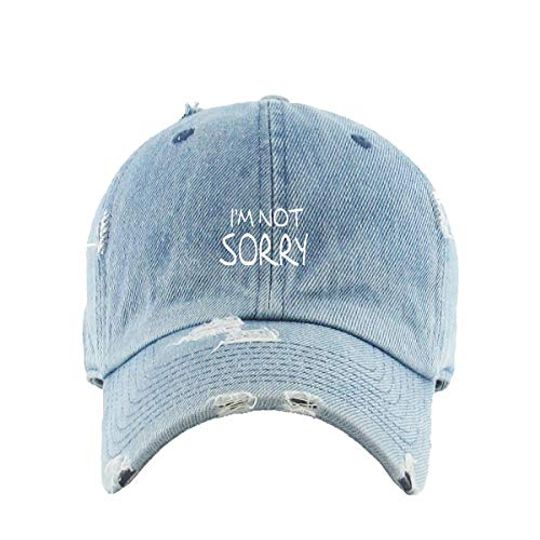 I'm Not Sorry Vintage Baseball Cap Embroidered Adjustable Distressed Dad Hat