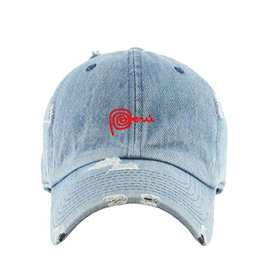 Peru Vintage Baseball Cap Embroidered Adjustable Distressed Dad Hat