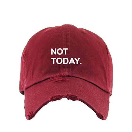 Not Today Vintage Baseball Cap Embroidered Adjustable Distressed Dad Hat