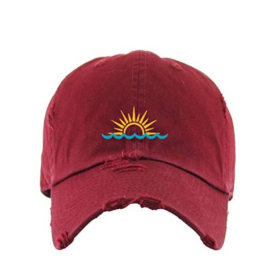 Sunset Vintage Baseball Cap Embroidered Adjustable Distressed Dad Hat
