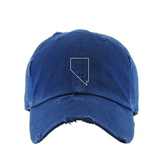 Nevada Map Vintage Baseball Cap Embroidered Adjustable Distressed Dad Hat