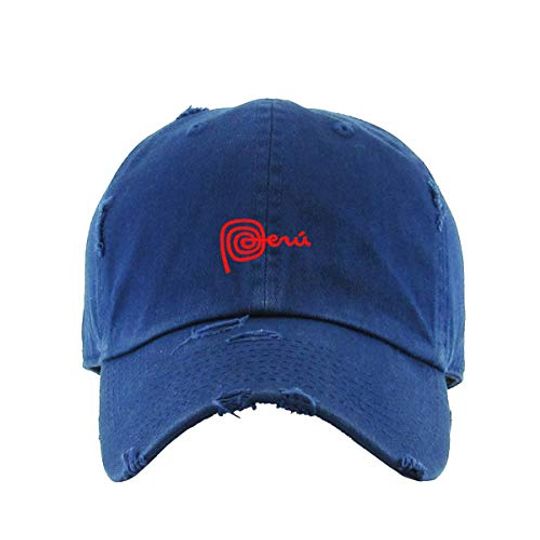 Peru Vintage Baseball Cap Embroidered Adjustable Distressed Dad Hat