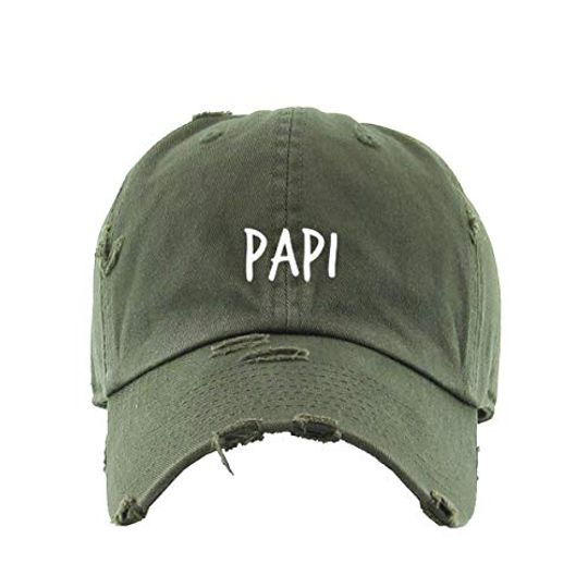 Papi Vintage Baseball Cap Embroidered Adjustable Distressed Dad Hat