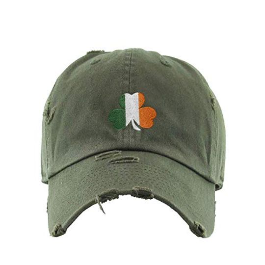 Irish Shamrock Vintage Baseball Cap Embroidered Adjustable Distressed Dad Hat