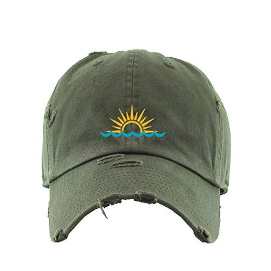 Sunset Vintage Baseball Cap Embroidered Adjustable Distressed Dad Hat
