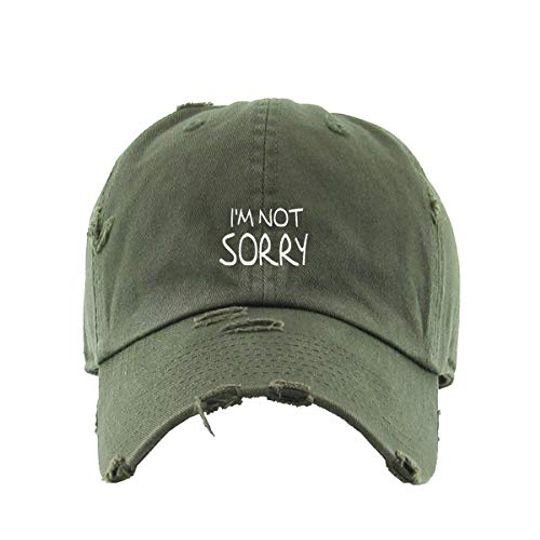 I'm Not Sorry Vintage Baseball Cap Embroidered Adjustable Distressed Dad Hat