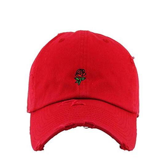 Rose Vintage Baseball Cap Embroidered Adjustable Distressed Dad Hat