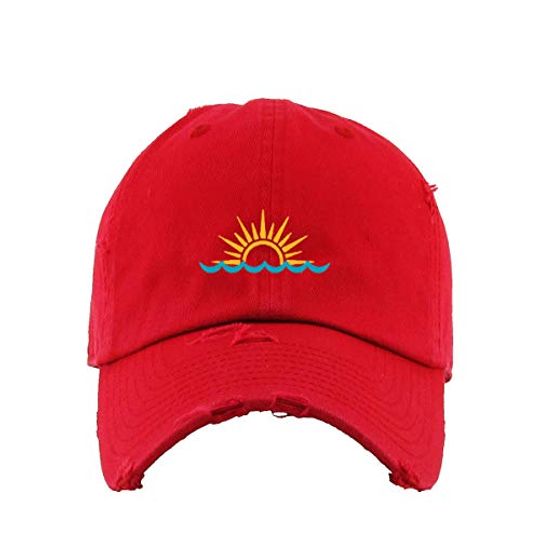 Sunset Vintage Baseball Cap Embroidered Adjustable Distressed Dad Hat