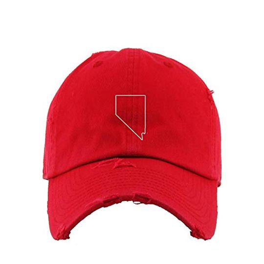 Nevada Map Vintage Baseball Cap Embroidered Adjustable Distressed Dad Hat