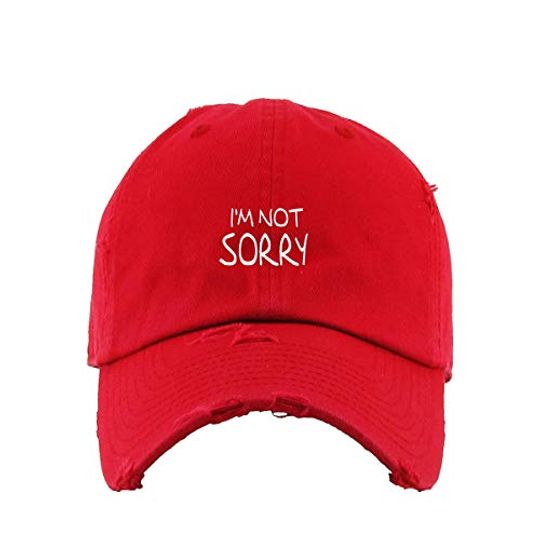 I'm Not Sorry Vintage Baseball Cap Embroidered Adjustable Distressed Dad Hat
