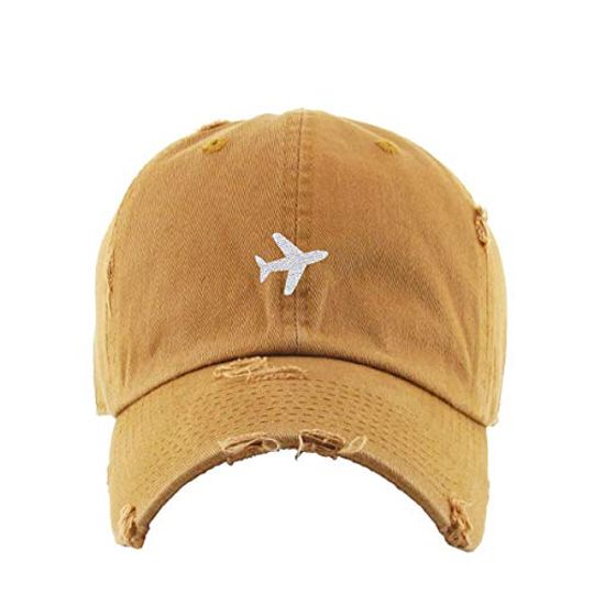 Airplane Vintage Baseball Cap Embroidered Adjustable Distressed Dad Hat