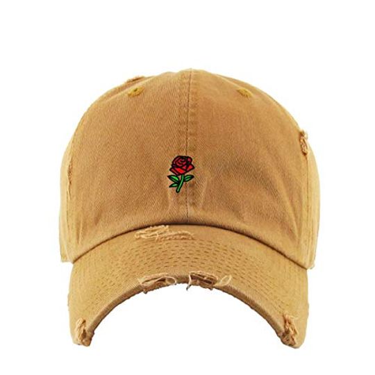 Rose Vintage Baseball Cap Embroidered Adjustable Distressed Dad Hat