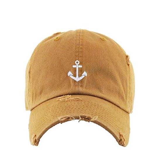 Anchor Vintage Baseball Cap Embroidered Adjustable Distressed Dad Hat
