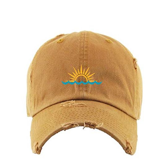 Sunset Vintage Baseball Cap Embroidered Adjustable Distressed Dad Hat