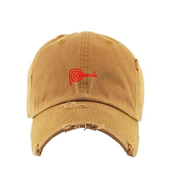 Peru Vintage Baseball Cap Embroidered Adjustable Distressed Dad Hat