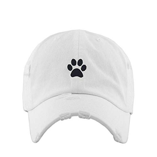 Paw Vintage Baseball Cap Embroidered Adjustable Distressed Dad Hat