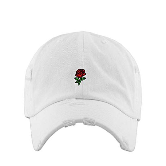 Rose Vintage Baseball Cap Embroidered Adjustable Distressed Dad Hat