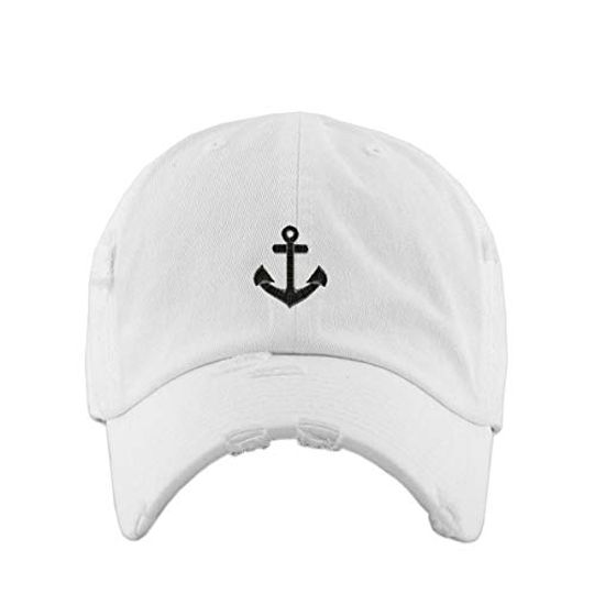 Anchor Vintage Baseball Cap Embroidered Adjustable Distressed Dad Hat