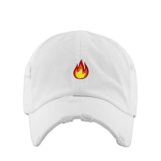 Flame Vintage Baseball Cap Embroidered Adjustable Distressed Dad Hat
