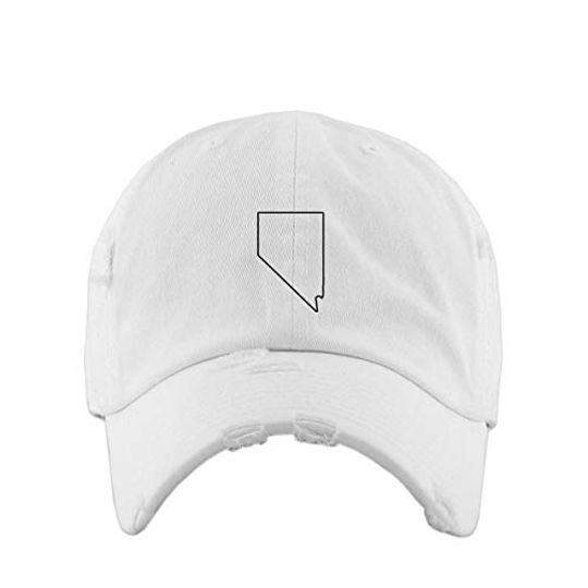 Nevada Map Vintage Baseball Cap Embroidered Adjustable Distressed Dad Hat